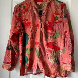 Powder UK Crane Print Modal Pajama Top Size S